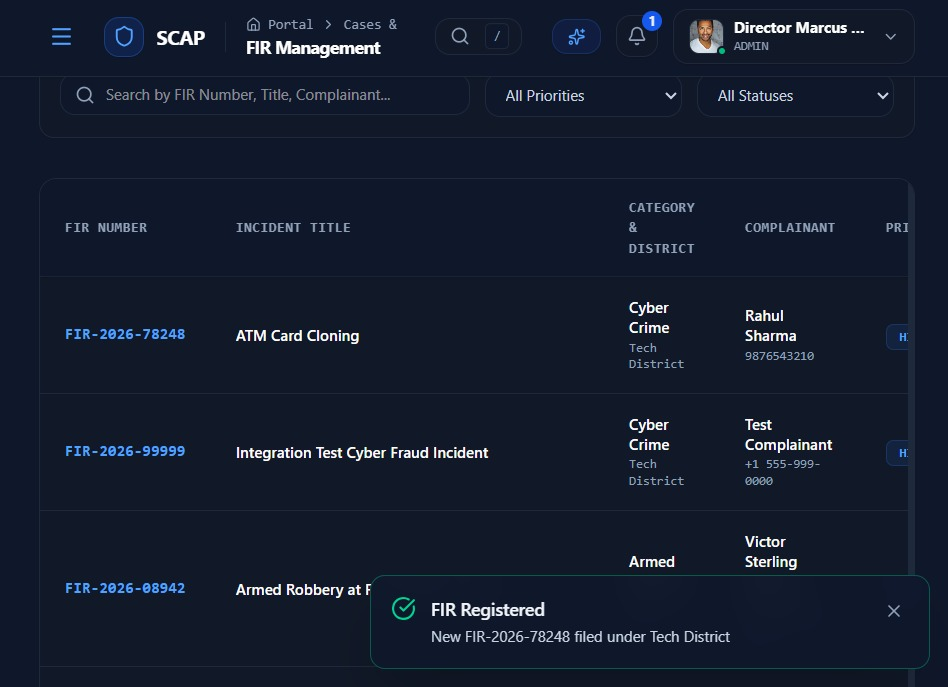Smart Crime Analysis Portal Preview
